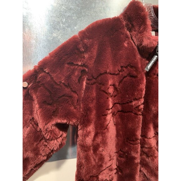 RARE Shaved Silhouette Running Horses Black Mountain Outdoor Deep Pile Coat  Lg - Picture 9 of 16